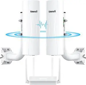 Point-to-Point Wireless Bridge System CPE688KIT, with WiFi 6 AX3000 Router, Adjustable Installation Brackets, 5KM Range, Dual Gigabit Ports, 24V/48V POE Power Supply  Complete Wireless Bridge Kit