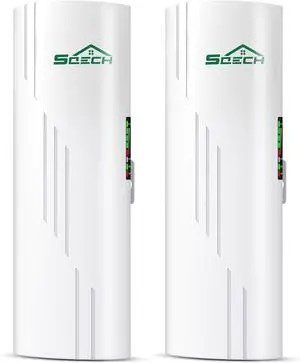 Wireless Bridge,SQECH CPE-S900 Point to Point Wireless Bridge with 100/1000Mbps LAN Ports, 5KM 5.8G WiFi Bridge for PTP/PTMP with 16dBi High Gain Antenna,24V POE Adapter,RJ45 Ethernet Port,2 Pack