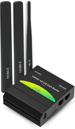 LINOVISION Industrial Teltonika 4G Cellular Router RUT241, Automatic Failover, Advanced VPN, Certified by Verizon/AT&T/T-Mobile, Industrial 4G Modem for North America
