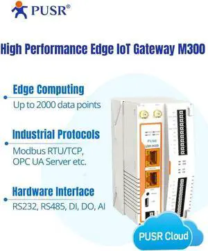USR-M300 High Performance Edge Computing Industrial IoT Gateway Protocol Conversion NodeRED Development Gateway Expander IO (Ethernet Version)