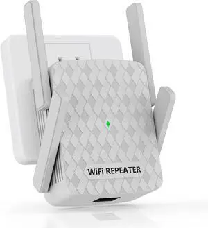 WiFi Extender Signal Booster, Internet Wireless Repeater for Home Coverage up to 10000sq.ft and 35 Devices, 1200Mbps WiFi Booster with Ethernet Port, Dual Band 2.4G/5G, 4 Antennas (Grey)