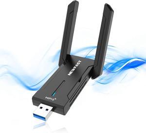 AXE5400 USB WiFi 6 Adapter for Desktop PC Tri-Band Wireless Network Adapter for Desktop, 6GHz/5GHz/2.4GHz Wireless Network Transceiver USB3.0 WiFi Dongle for Windows 11/10 (NF-U353)