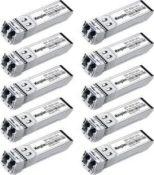 10GBASE-LR SFP+ Module, 10G 1310nm Single Mode SFP LC Fiber Optic Transceiver, SFP+ Up to 10km Range, Compatible with Cisco SFP, Meraki, Ubiquiti, Mikrotik, Fortinet, TP-Link10 Pack