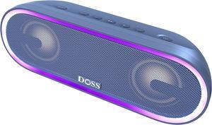 DOSS SoundBox Pro+ P300 Bluetooth Speaker with 40W Stereo Sound, Extra Bass, IPX6 Waterproof, TWS Pairing, Diverse Lights Show, 20H Playtime, Bluetooth 5.3 Speaker for Party, Camping, Beach - Blue