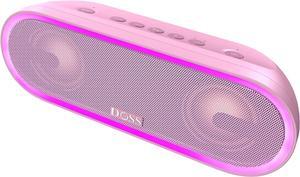 DOSS SoundBox Pro+ P300 Bluetooth Speaker with 40W Stereo Sound, Extra Bass, IPX6 Waterproof, TWS Pairing, Diverse Lights Show, 20H Playtime, Bluetooth 5.3 Speaker for Party, Camping, Beach - Pink