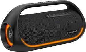 Tronsmart Upgraded Bang 60W Bluetooth Speakers with Subwoofer, IPX6 Waterproof Loud Bluetooth Speaker with 7 Color Light, 15H Playtime, Custom EQ, Portable Speaker with Handle for Outdoor, Party