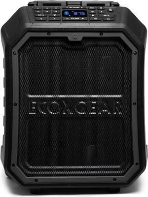 ECOXGEAR EcoBoulder Extreme Rugged Waterproof Floating Portable Bluetooth Wireless 120-Watt Smart Speaker with Party Lights and Dry Storage (Gray)