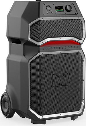 Monster Rockin' Roller X Indoor/Outdoor Portable Bluetooth Speaker | Powerful 1000W, 15 Subwoofer | All Terrain Wheels, Weather Resistant, Dual Mic & Guitar Inputs, TWS Pairing, App Control