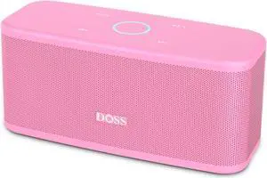 DOSS SoundBox Plus Portable Wireless Bluetooth Speaker with HD Sound and Deep Bass, Wireless Stereo Pairing, Built-in Mic, 20H Playtime, Portable Wireless Speaker for Home, Outdoor, Travel-Pink