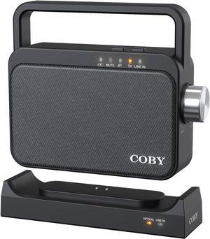 Coby Wireless Hearing Amplifier & TV Audio Speaker - Portable Bluetooth TV Listening Device for Seniors and Hearing Impaired  100 Ft. Range, 8-HR Playback, 2.4gHz Transmission