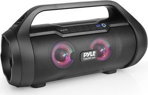 Pyle Wireless Portable Bluetooth Boombox Speaker - 40W Max 2.0CH Rechargeable Boom Box Speaker Portable Barrel Loud Stereo System with AUX Input/USB/SD/Fm Radio, 3" Subwoofer, Voice Control - PBMWP185
