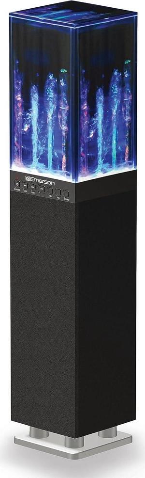 Emerson EHS-2001 Dancing Water Light Tower Speaker System with Bluetooth and FM Radio, Floor-Standing Wireless Speaker with LED Water Fountain Light Show, Crystal Clear Sound, Bluetooth Streaming