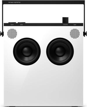 teenage engineering OB\u20134 Portable Bluetooth Wireless Stereo Speaker with fm-Radio and Long-Lasting, Rechargeable 72 Hour Battery Life (Glossy White)