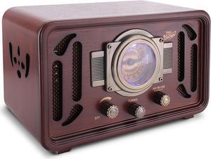 Pyle Retro Wireless Bluetooth Radio Speaker - Classic Vintage Style Audio Sound Receiver System w/Built-in Stereo Speakers, USB, SD Card Slot, AUX, RCA, MP3, AM/FM Tuner PUNP34BT.5