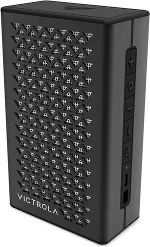 Victrola Music Edition 1  Portable Bluetooth Speaker, IP67 Water and Dust Resistant, 12 Hour Battery Life, Multi-Speaker Pairing, Premium Sound and Passive Bass Radiator, USB-C Charging (Black)