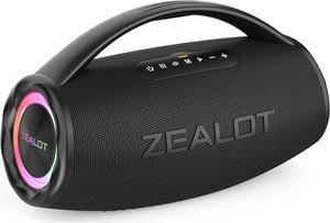 ZEALOT Bluetooth Speaker, 80W Portable Speaker Loud with Booming Bass, DSP, IP67 Waterproof Outdoor Speaker, Wireless, PowerBank, Bluetooth 5.2, Large Bluetooth Speaker for Camping, Beach, Gift