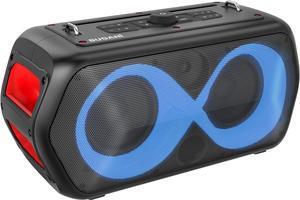 BUGANI Bluetooth Speaker,120W Peak High Power Outdoor Speakers Loud Party Speaker Large Portable Waterproof Bluetooth Speakers with 7 Lighting Effects, Subwoofer/Deep Bass/DSP/Stereo Pairing/EQ/32H