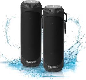 BOSS Audio Systems BOLT Portable Wireless Bluetooth Speaker - Black, Loud 1.5 Inch Speakers With Bass, Weatherproof, Flashlight, Sold In Pairs, For Outdoor, Home, Party, iPhone, Computer, Desktop