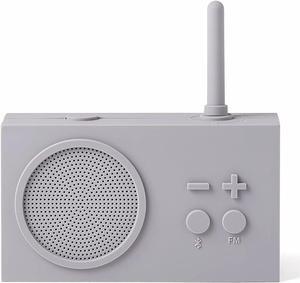 Lexon TYKHO 3 Wireless Bluetooth Speaker and FM Radio, Splashproof and Rechargeable - Light Grey