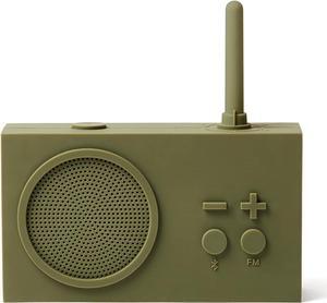 Lexon TYKHO 3 Wireless Bluetooth Speaker and FM Radio, Splashproof and Rechargeable - Khaki