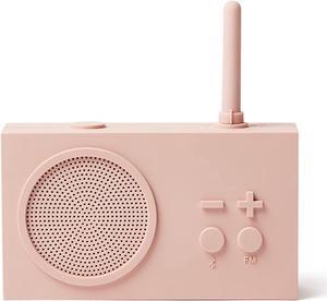 Lexon TYKHO 3 Wireless Bluetooth Speaker and FM Radio, Splashproof and Rechargeable - Pink