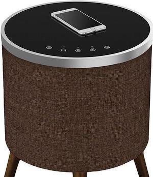 SOUNDSTREAM ST-180TRD-BRN Smart Sound Table, Charging Bluetooth Speaker Coffee End Table with TWS, Tempered Glass Top