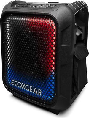 ECOXGEAR: EcoBoulder Ultra  121dB Loud Rugged Bluetooth 5.1 Speaker, IP67 Waterproof, Drop and dustproof with Party Lights, 50+ Hours runtime, it Even Floats  Black