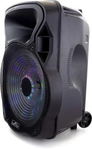 beFree Sound 15 Inch Bluetooth Rechargeable Party Speaker with Illuminating Lights,Black,BFS-15 Portable Speaker