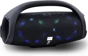 SANTANA BY CARLOS SANTANA Bluetooth Speaker- Dynamic LED Speaker with 24 Hours Playtime, IPX5 Waterproof, Impact Resistant, Integrated Controls, Pairable for Rock Solid Sound | Fuerza | Black