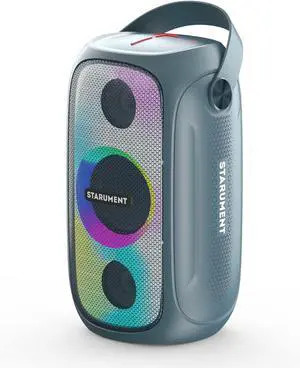 Starument MS-PB55 Party Speaker - Wireless Portable Speaker with Loud HiFi Sound, LED Lights, Cool Unique Design - IPX5 Waterproof, Rechargeable 3600mAh Battery - Compact Home & Outdoor Travel Speaker