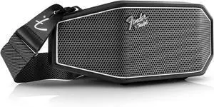 Fender x Teufel ROCKSTER CROSS Portable Wireless Bluetooth Speaker  Rugged, Waterproof, 16 Hours of Battery, Powerful Stereo Sound, Subwoofer, Built-in Power Bank, Fender Guitar Strap (Black & Steel)