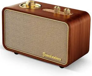 Retro Bluetooth Speaker, Wireless Speaker Walnut Wooden Am/Fm Radio with Bluetooth Connection, Electronic for Home, Vintage Birthday Gift for Dad, (Wood)