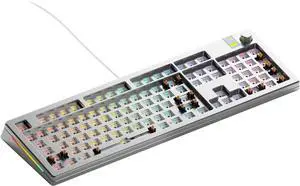 Glorious Gaming - GMMK 3 PRO Barebones Custom Keyboard Kit w/Knob, Custom Modular Aluminum Body & Gasket System, Hotswappable 100% Keyboard, Sound Dampening Foam, Aluminum Switch Plate ANSI (Silver)