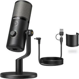 MAONO USB Microphone for Gaming Streaming, Podcast Condenser mic with 3 Polar Patterns Software for Twitch TikTok YouTube Discord, Profession Studio Recording Mic for Computer PC Mac PS5 PS4, DM50