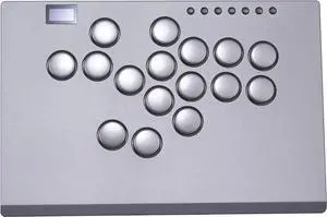 SIXSIR Leverless Arcade Stick Gaming Controller M16+ Large & Slim Aluminum Alloy Template - 16 Key Crystal Low-profile Switches - Custom RGB Leverless Controller for PC/PS4/PS3/Switch(Grey)