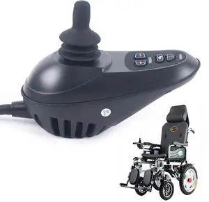 Wheelchair Joystick Controller, 20V30V DC Waterproof Electric Power Wheelchair Controller, LED Command Joystick Controller Part w/Keys, for Mobility Scooter Wheelchair