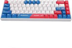68 Key Gaming Keyboard, 60% Percent RGB Backlit Mechanical Keyboard, Cordless 2.4G, BT & Type C Wired Keyboard with Red Switches, Hot Swappable, for Laptops & PC Gamers