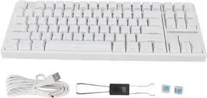 Gaming Keyboard, RGB Lighting Blue Switch Mechanical Keyboard, 87 Keys Gaming Keyboard, 2.4G 3.0 5.0 Type C Wired for PC Laptop