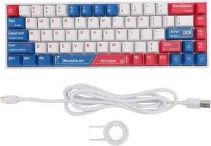 Mechanical Gaming Keyboard, RGB Backlit BT Keyboard with Red Switch, 68 Keys Compact Keyboard for Laptop PC Gamer