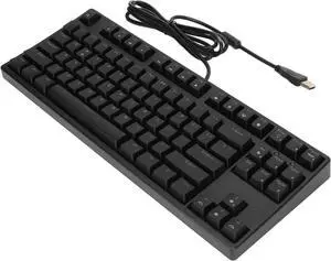 87 Key Mechanical Keyboard, Wired Linear Action Switch Gaming Keyboard Multiple Lighting Modes Ergonomic PC Keyboard Built in Professional Grade Game Chip (Black)