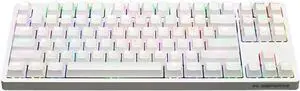 Laptop Keyboard Mechanical Gaming Keyboard RGB Rainbow Backlit Splash-Proof 87 Key Wired Keyboard Ideal for Gaming Computer Keyboard (Color : Grey) (Multi)(White)