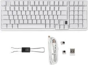 Gaming Keyboard, 2.4G / BT3.0 5.0/Type C Wired Mechanical Keyboard, RGB Backlit 98 Keys Linear Action Switch Computer Keyboard