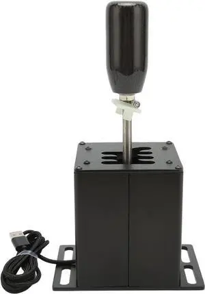 USB Simulator Shifter, Metal Body Plug and Play USB Simulator Gear Shifter with Comfort Carb Fiber Grip, Ball Head Replaceable M8 Thread for G29 G27 G25 G920 for T300RS GT Black