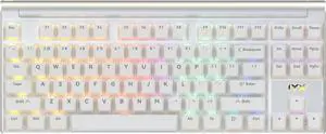 MT87 Tri-Mode Aluminum CNC Frame Mechanical Keyboard 80% TKL Hot Swapped RGB Programmable Wireless Gaming Keyboard with Yellow Switch for Win/Mac Gamer-White