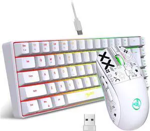 Keyboard and Combo Wired K68 RGB Streamer Mini Gaming Keyboard Membrane Keyboard and 2.4G Mechanical RGB Gaming 3600DPI 11 RGB Lighting Modes for Game/Office