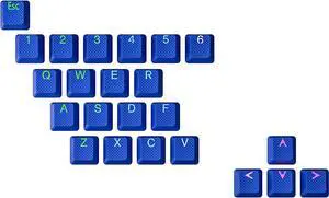 HK Gaming Rubber Keycaps Set | Anti-Slip Texture | Doubleshot Backlit Keycap Set | 23 Keys OEM Profile Key Set | for Mechanical Keyboard | Compatible with Cherry MX, Gateron, Kailh | Dark Blue