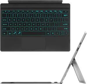 Fintie Type Cover for Microsoft Surface Pro 7/7 Plus, [7-Color Backlit] Wireless Bluetooth Keyboard with Rechargeable Battery/Trackpad, Compatible with Pro 6/5/4/3 (Black)