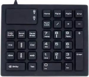 DS International Silicone Rubber Port Flexible USB 32 Keys Extended Numeric Keypad with Retract Wired C