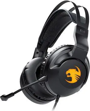 ROCCAT Elo 7.1 USB PC Gaming Headset, Surround Sound with AIMO RGB Lighting, Wired Computer Headphones, Detachable Noise Cancelling Microphone, Lightweight, 50mm Drivers, Black