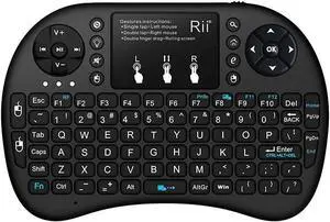Rii i8 Mini 2.4GHz Wireless Touchpad Keyboard with Mouse for PC, PAD, XBox 360, PS3, Google Android TV Box, HTPC, IPTV (2.4G Black)